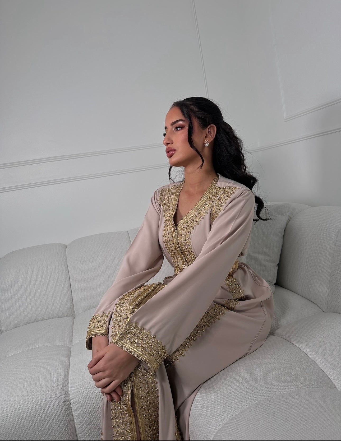 Caftan perle de rose