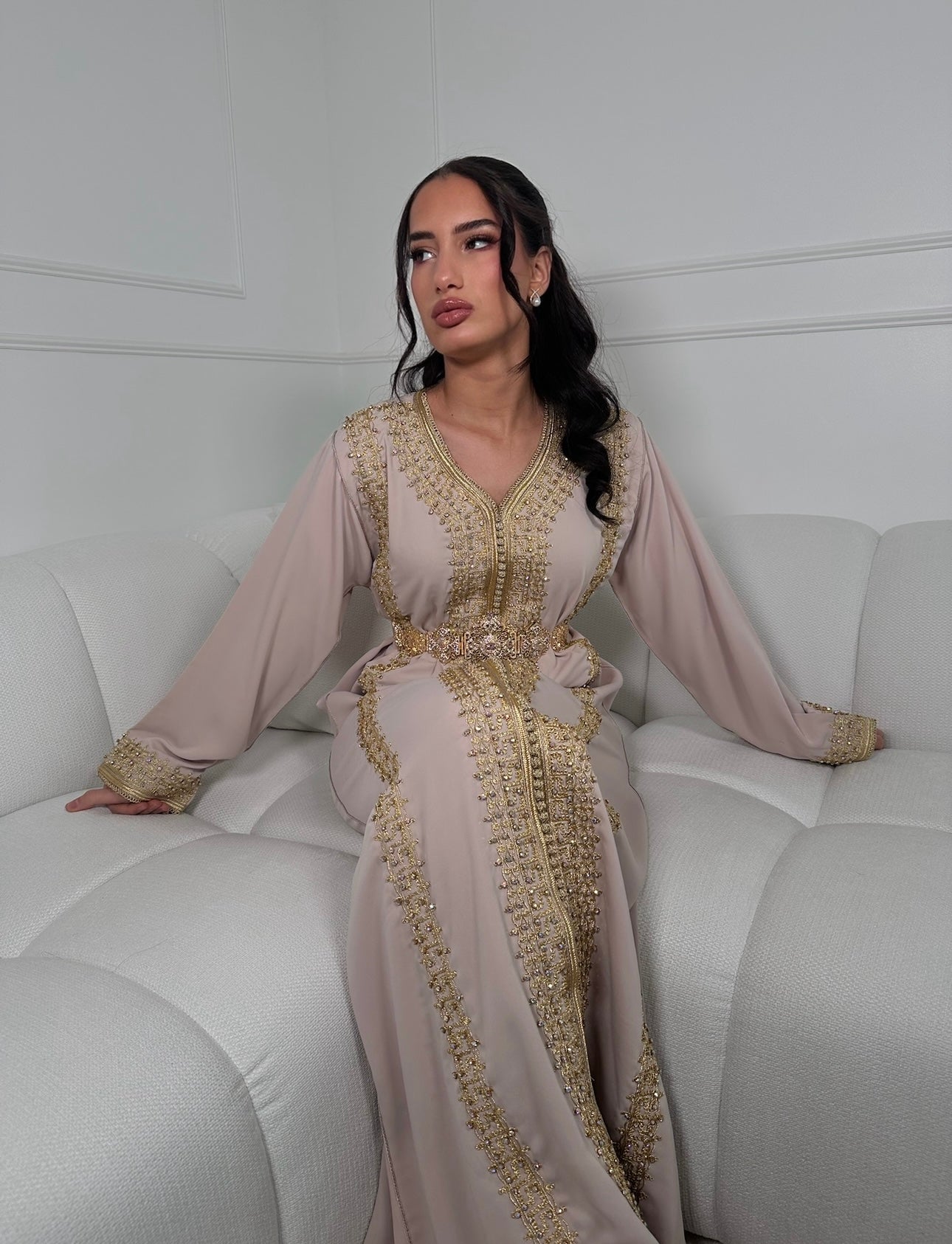 Caftan perle de rose